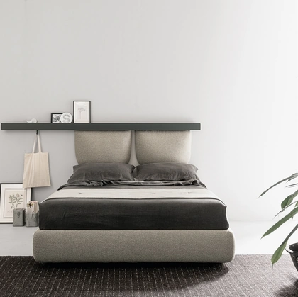 Letto in tessuto imbottito Groove Zip di Caccaro