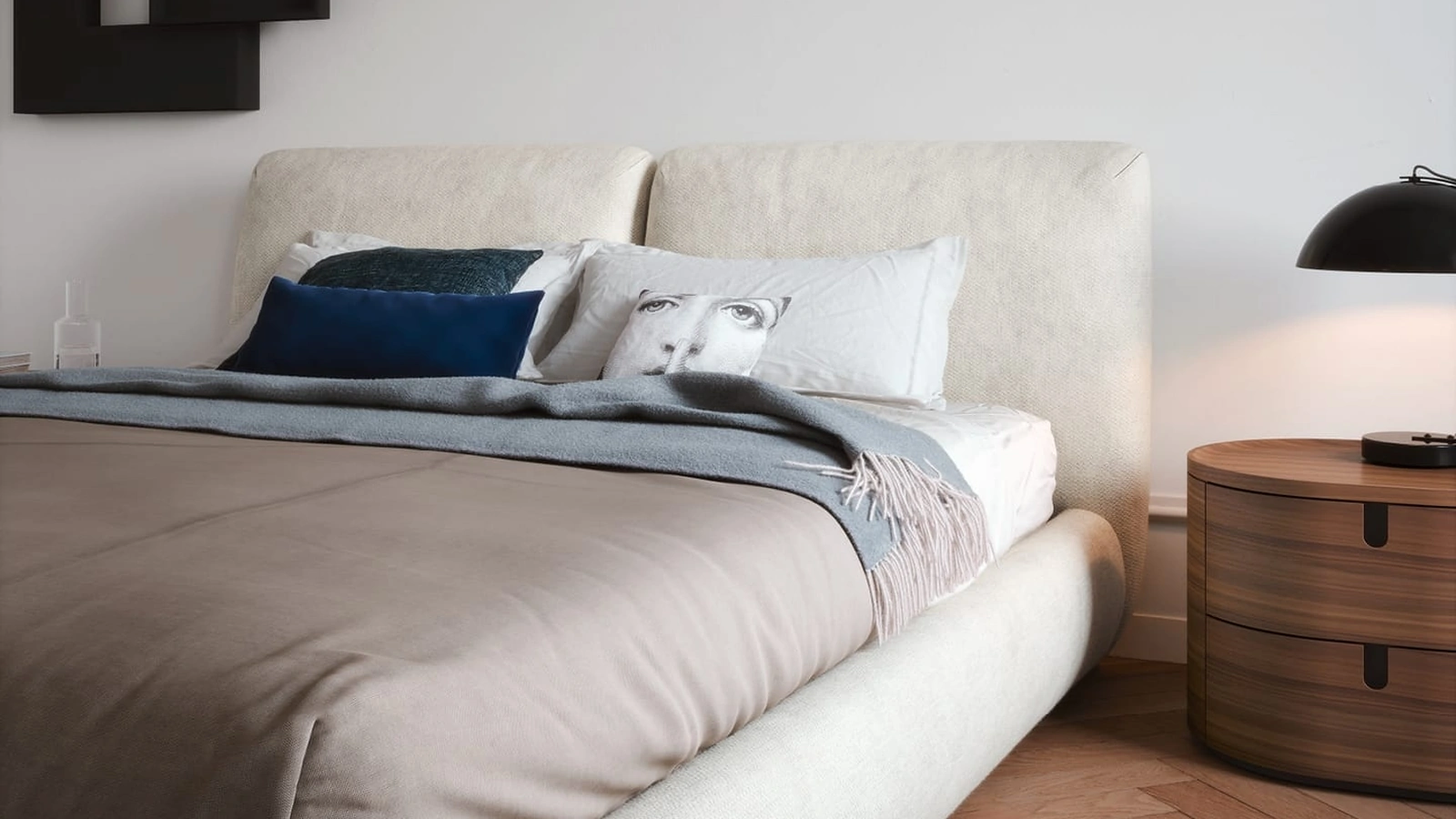 Letto Midnight in tessuto imbottito di Novamobili