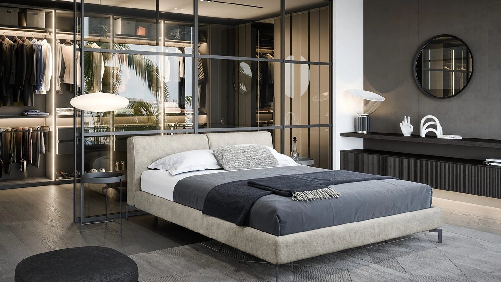 Letto in tessuto imbottito Margot di Novamobili