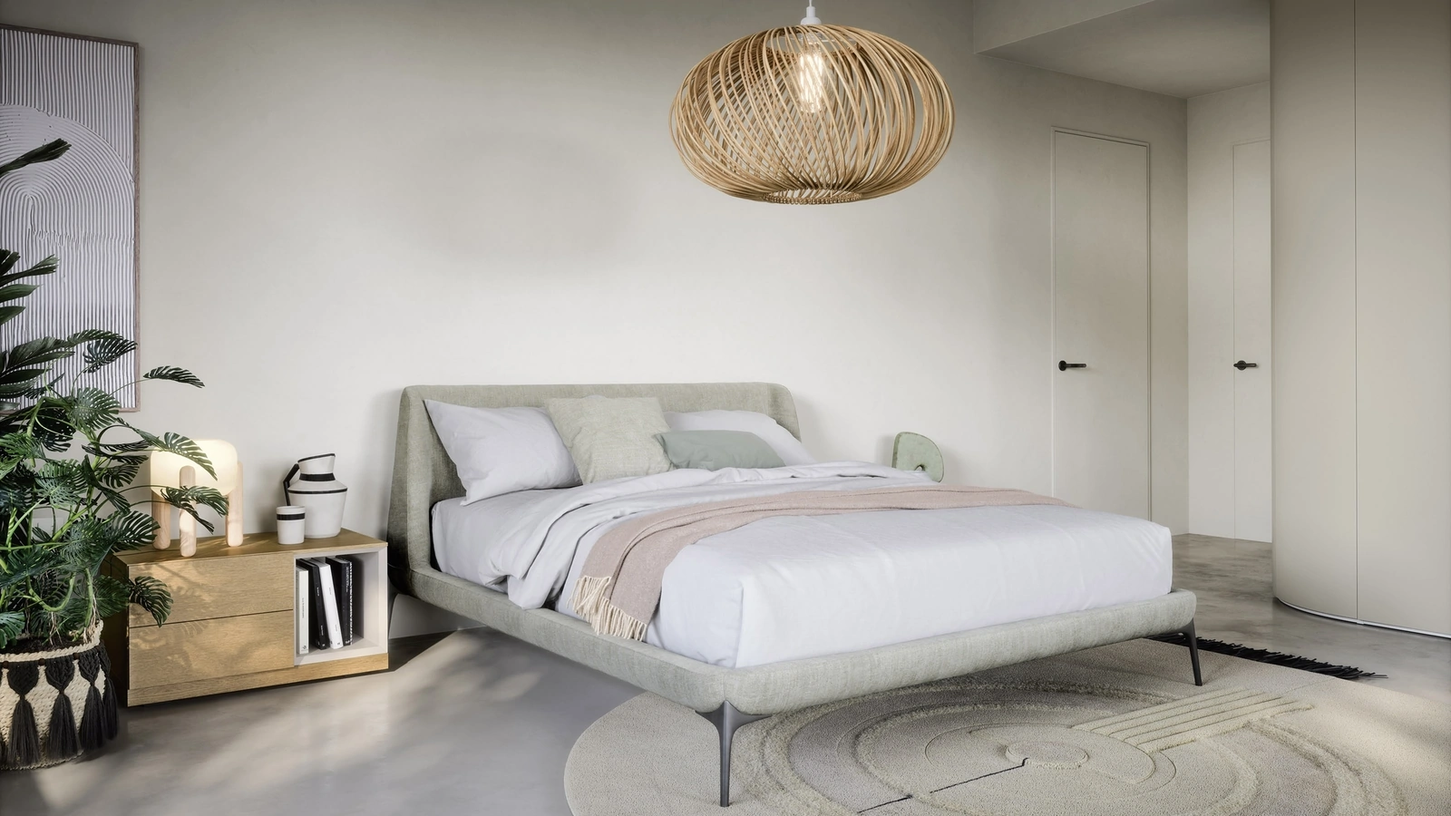 Letto in tessuto con testiera avvolgente Velvet di Novamobili