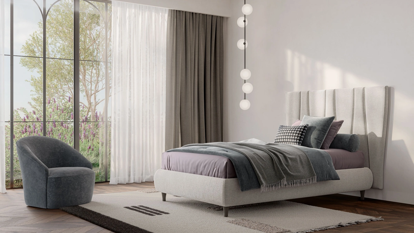 Letto singolo Boiserie Flute di Twils