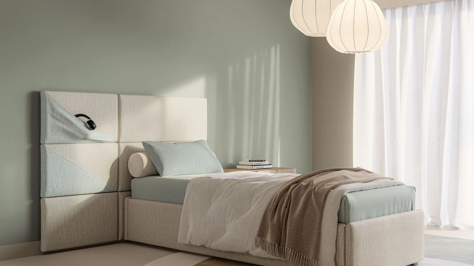 Letto singolo con box contenitore Boiserie Marlene di Twils