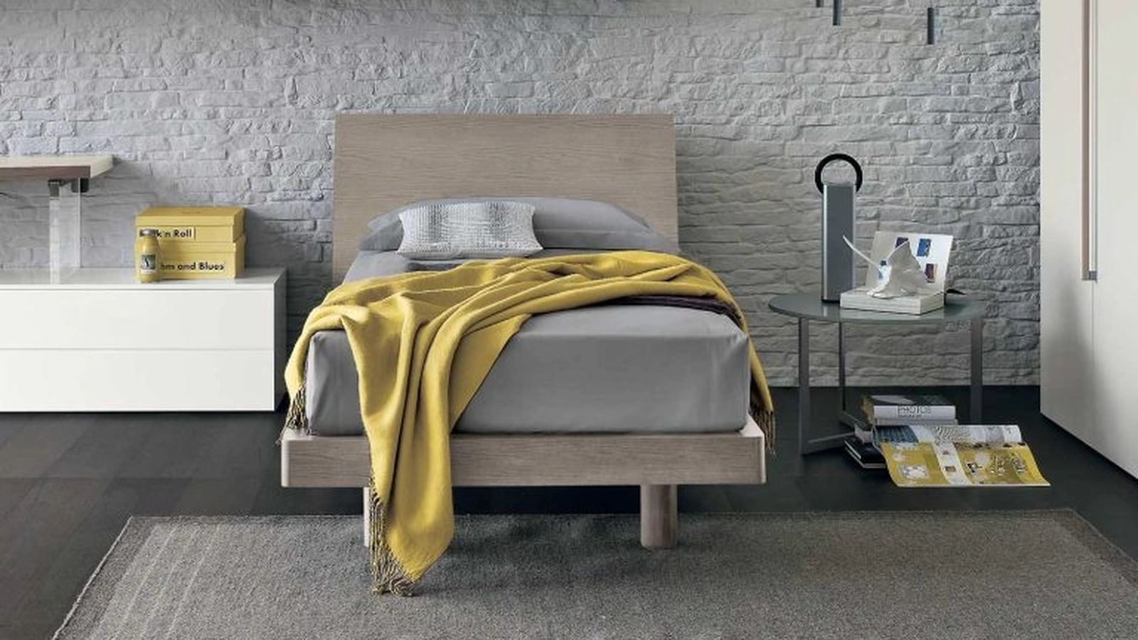 Letto singolo con testiera Clio di Tomasella