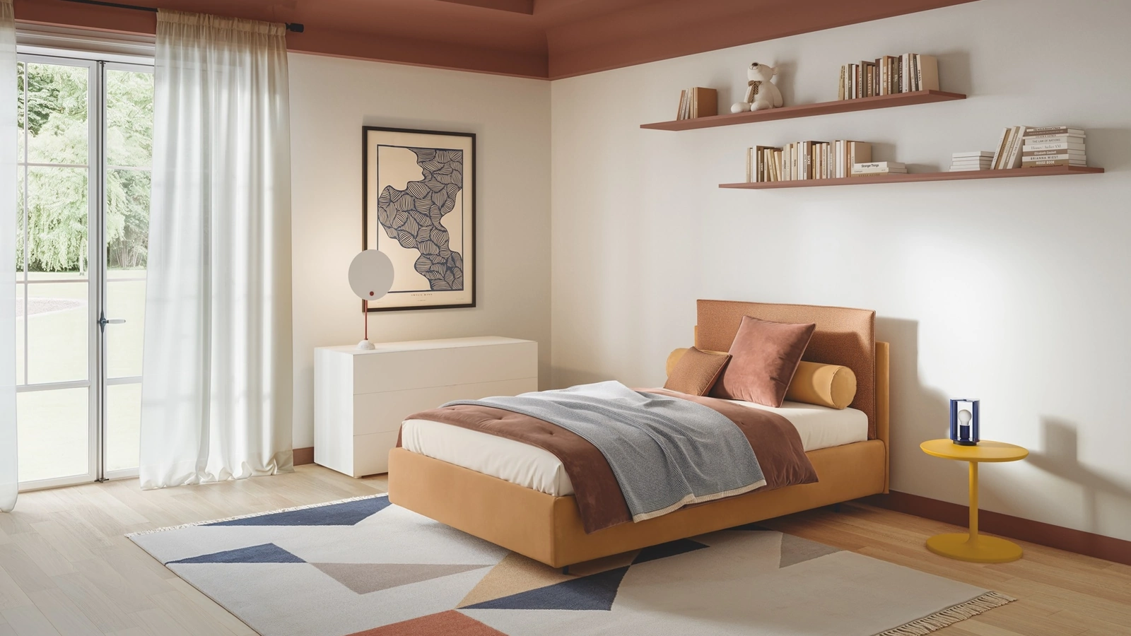 Letto Singolo in tessuto Frick di Twils