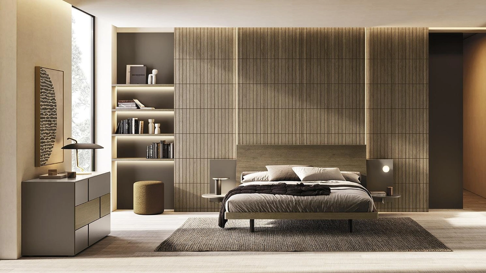 Letto in legno Silom con testiera di Mobilgam