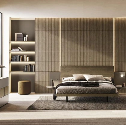 Letto in legno Silom con testiera di Mobilgam