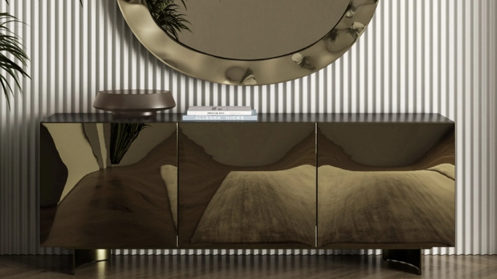 Madia Eden in specchio bronzo di Bontempi