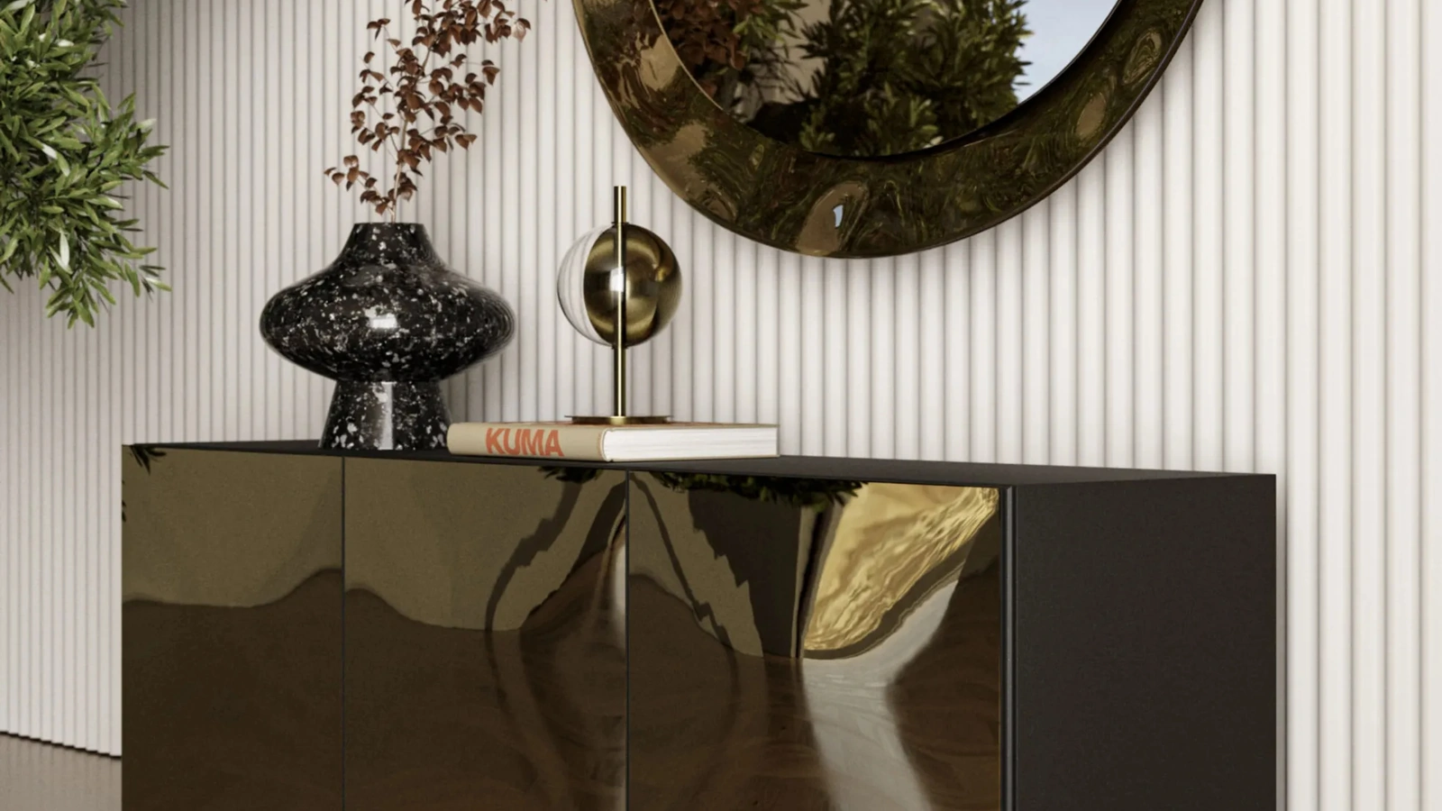 Madia Eden in specchio bronzo di Bontempi