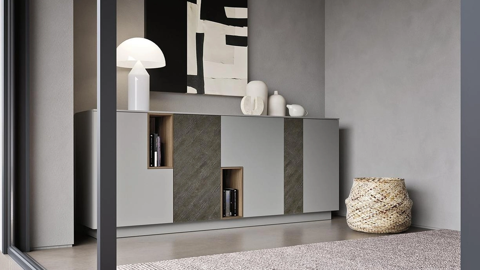 Madia Horizon Tetris 956 in laccato opaco di Mobilgam