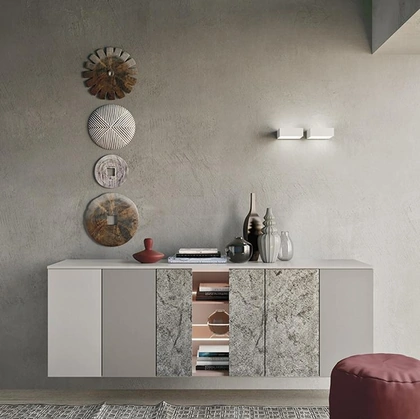 Madia Horizon Tetris 958 in laccato e vetro di Mobilgam