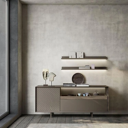 Madia Horizon Zen 1030 in laccato e legno intarsiato di Mobilgam