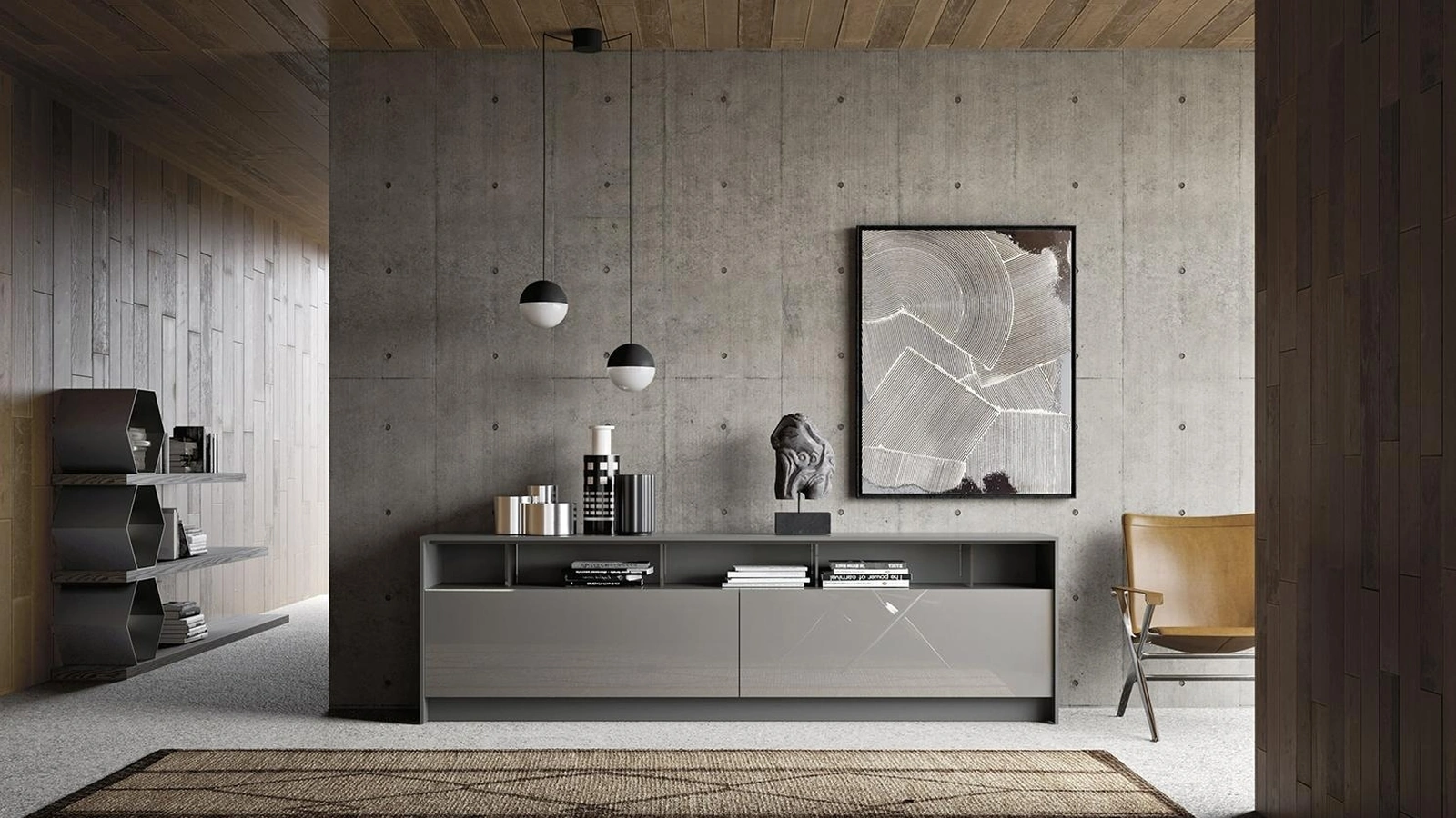 Madia Horizon Athea 976 in laccato lucido di Mobilgam