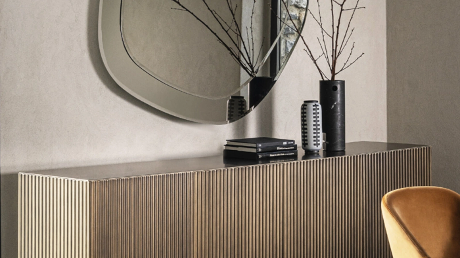 Madia Onda in legno laccato di Riflessi