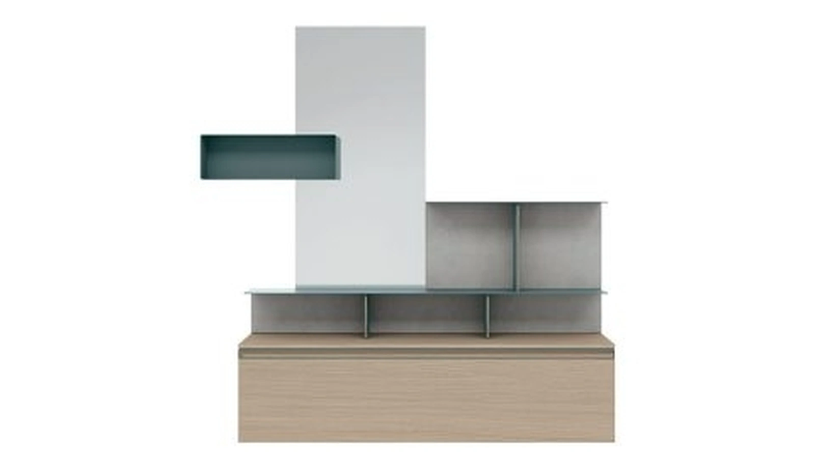 Mobile ingresso 05 in materico rovere sabbia e cemento chiaro di Tomasella