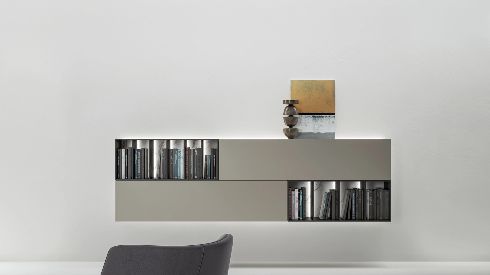 Mobile sospeso Wallover in laccato di Caccaro