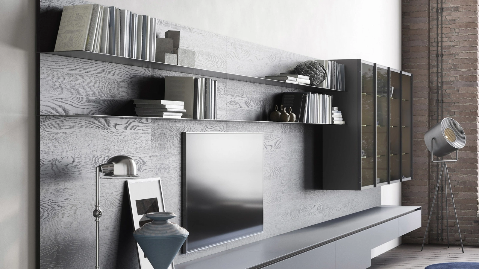 Parete Attrezzata Box 18 Piombo di Novamobili