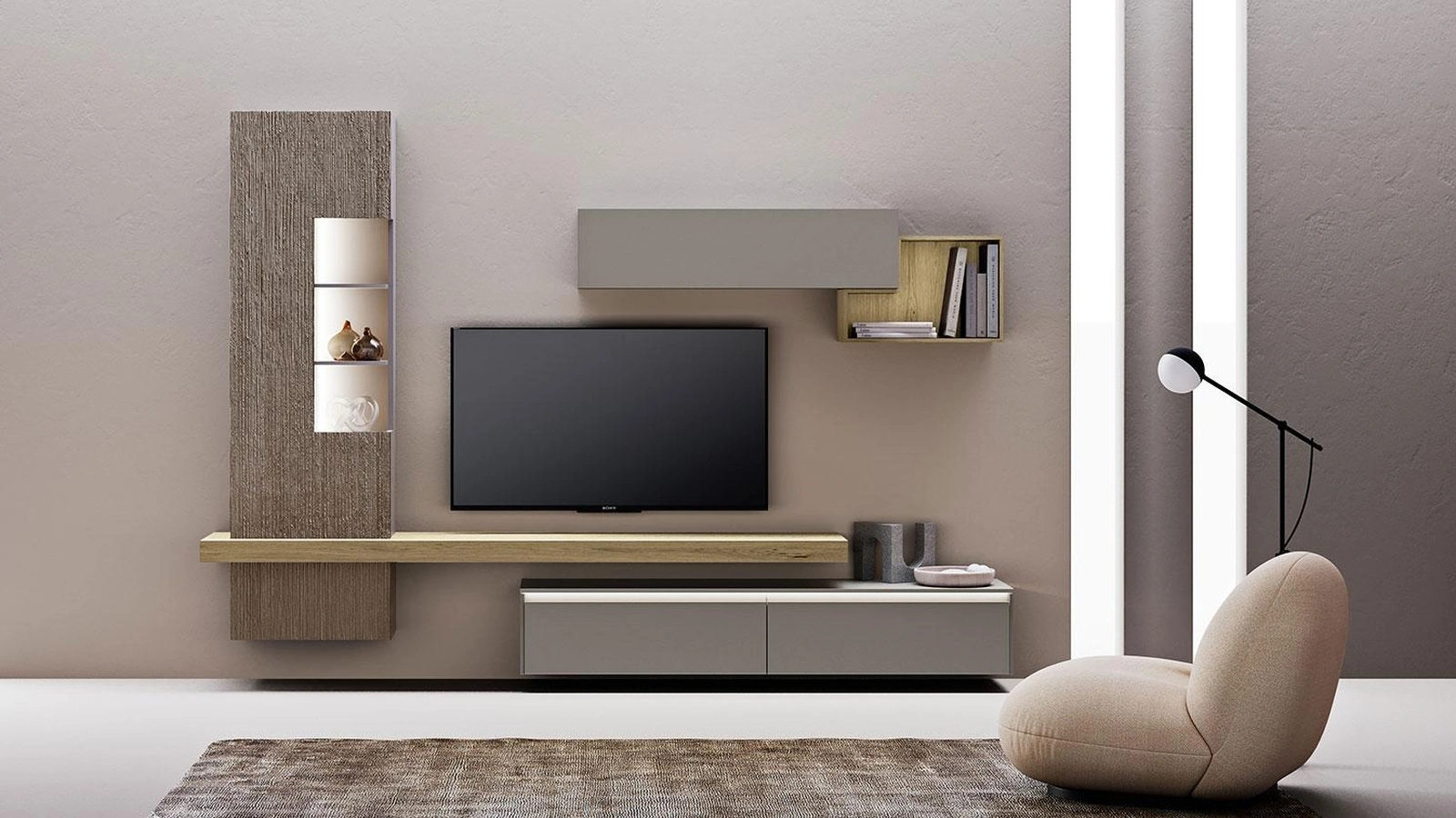 Parete Attrezzata Composizione Horizon 1011 di Mobilgam