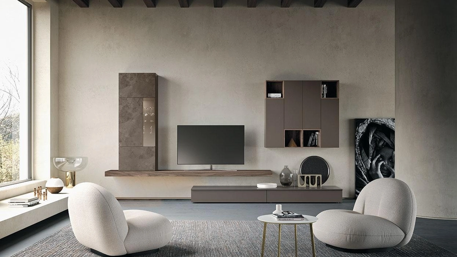 Parete Attrezzata Composizione Horizon 916 di Mobilgam