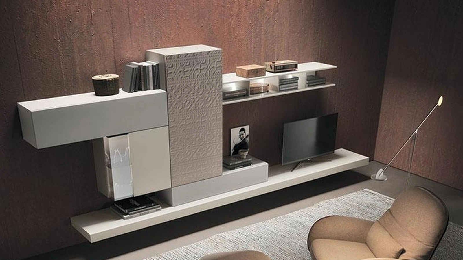 Parete Attrezzata Composizione Horizon 918 bis di Mobilgam