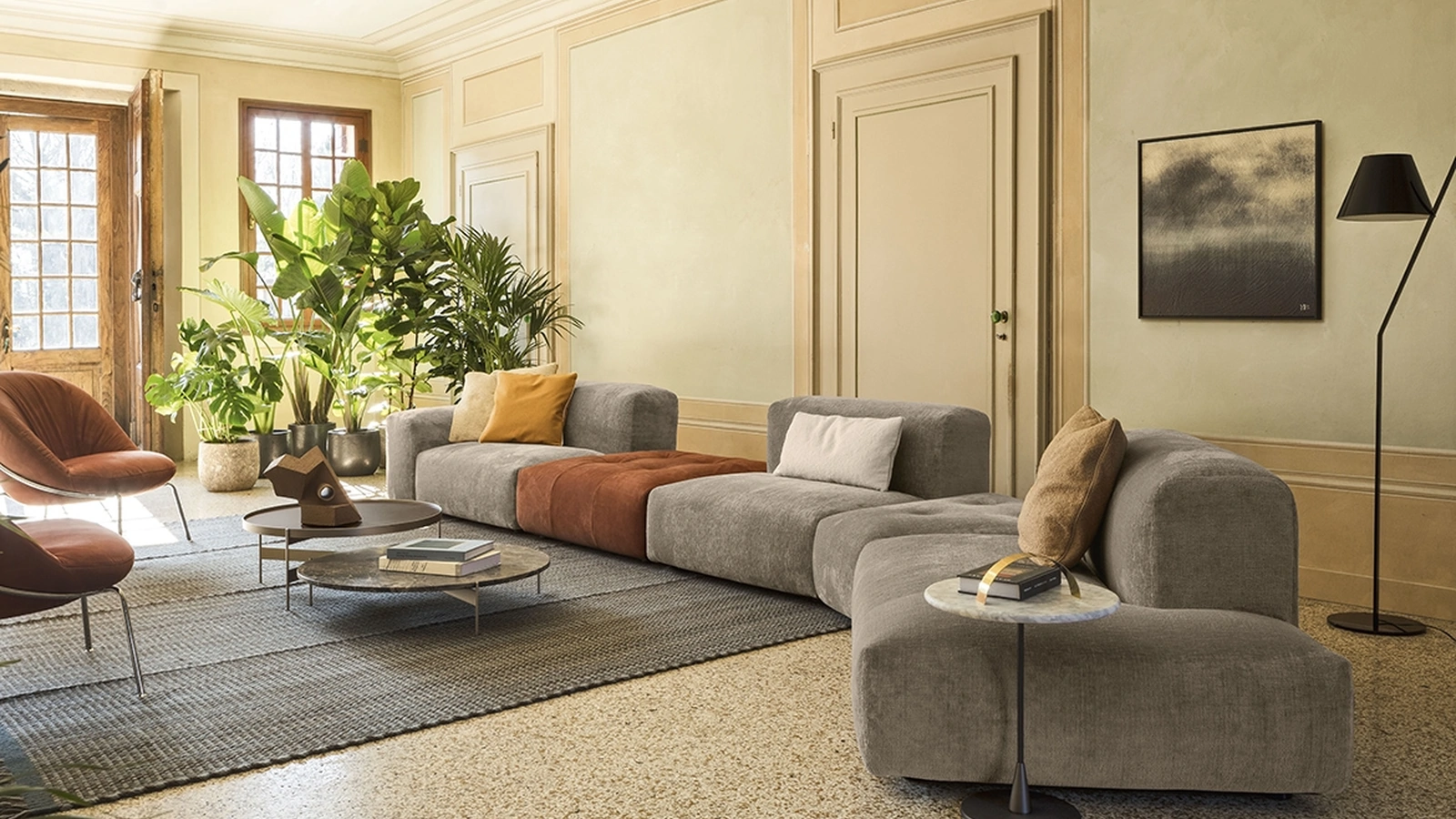 Divano in tessuto imbottito Delano up di Pianca