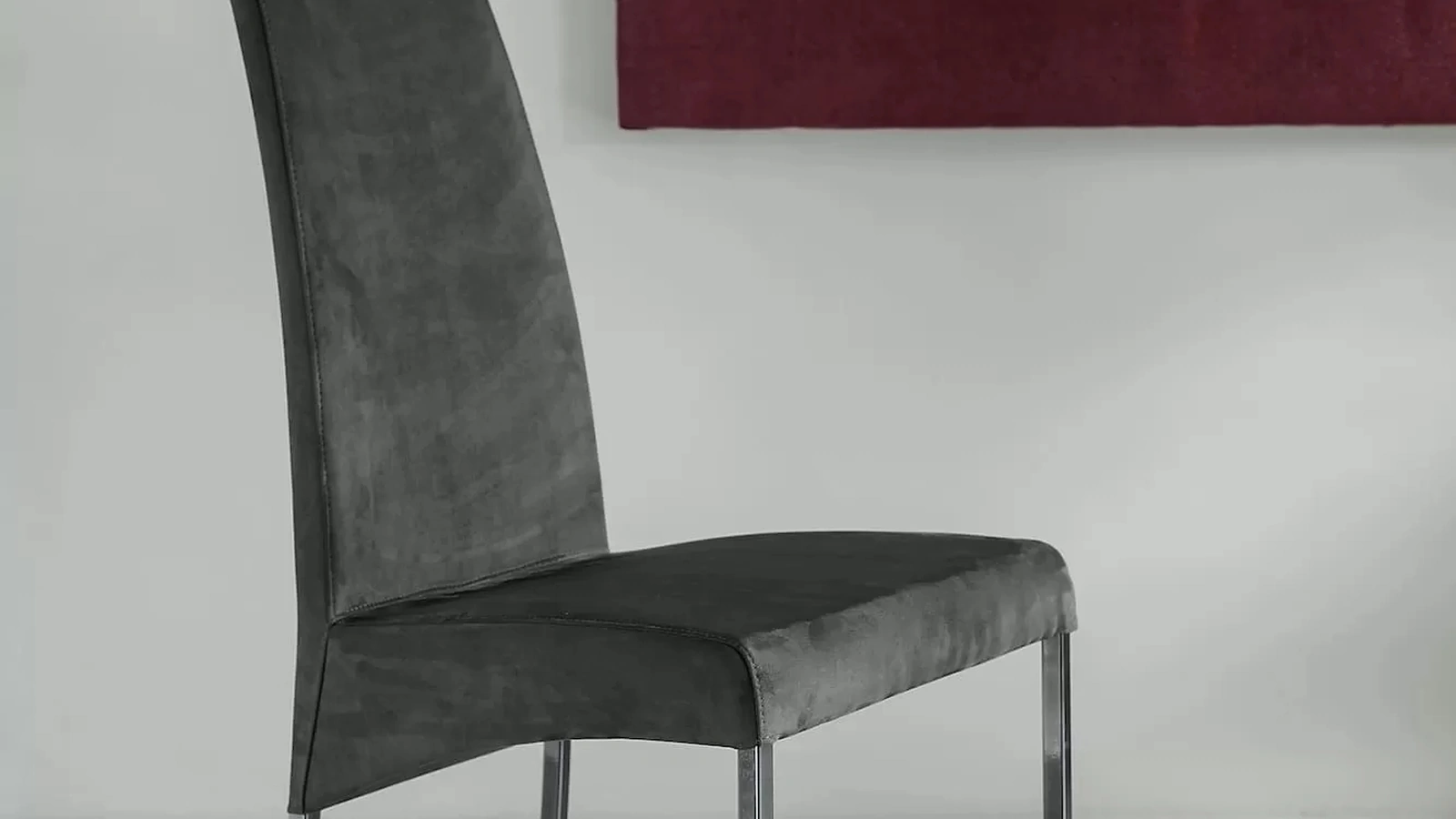 Sedia Aida in ecopelle nabuk di Bontempi