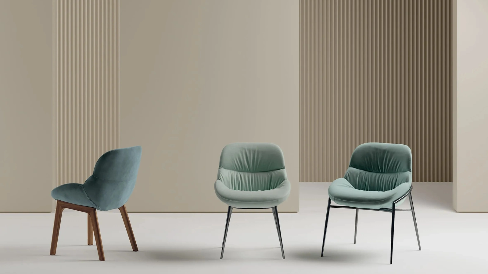 Sedia Amelie in tessuto imbottito di Bontempi