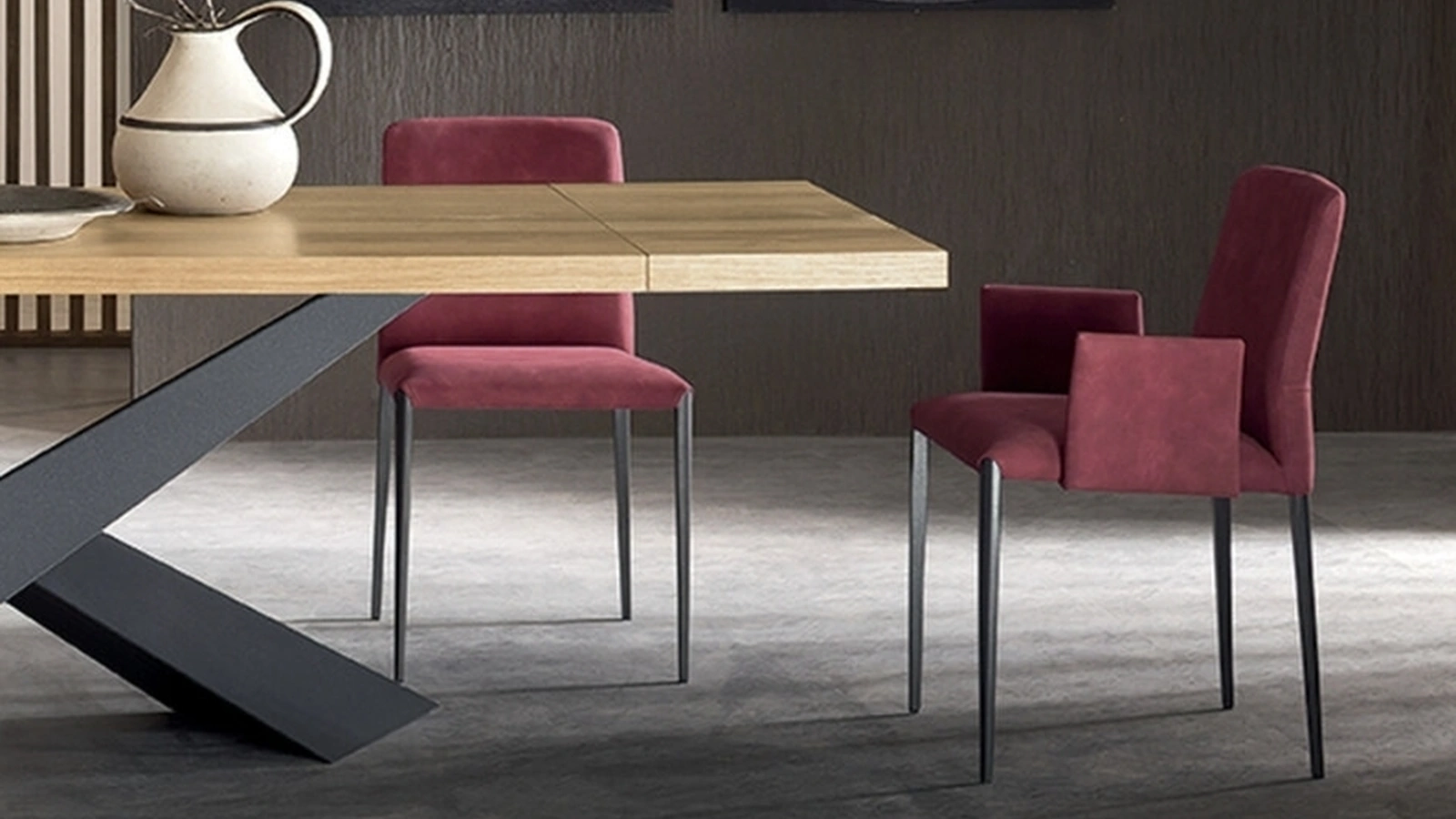 Sedia Aurora in tessuto imbottito di Riflessi