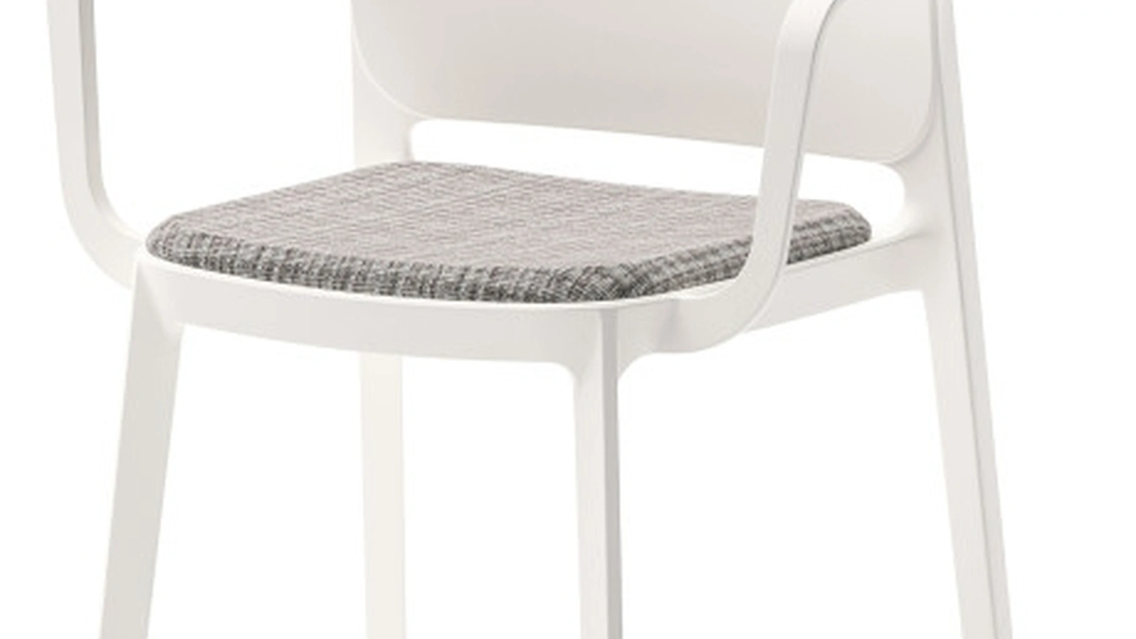 Sedia impilabile con braccioli London in polipropilene con seduta in tessuto imbottito di Veneta Cucine