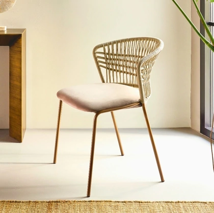 Sedia Soffio con seduta imbottita di Riflessi