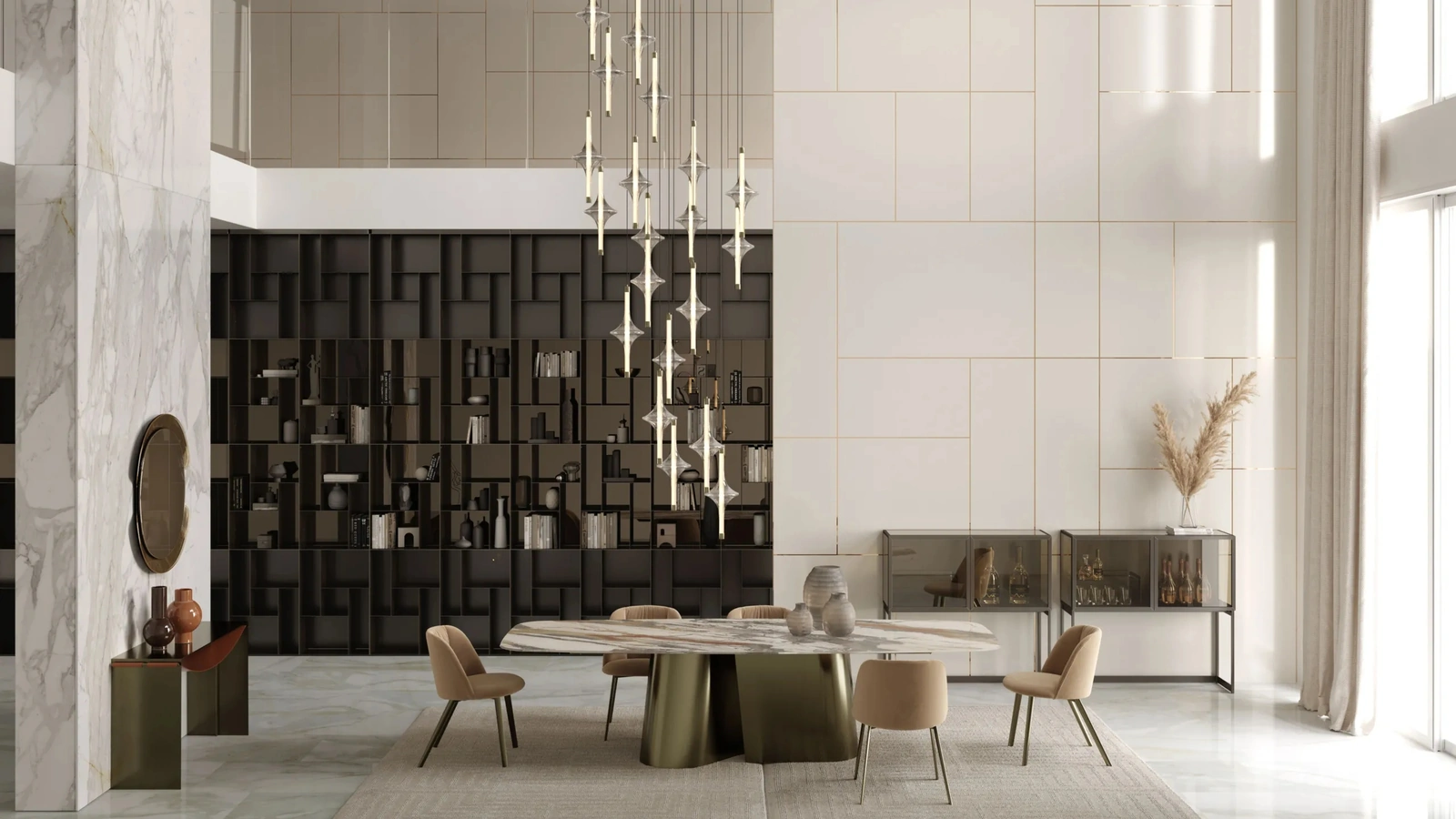 Tavolo allungabile Kimono in SuperMarmo di Bontempi