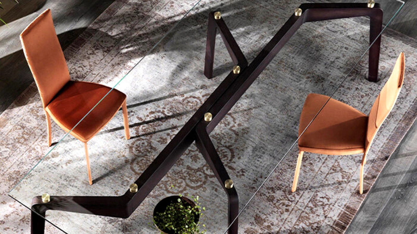 Tavolo Glide in vetro extrachiaro di Riflessi