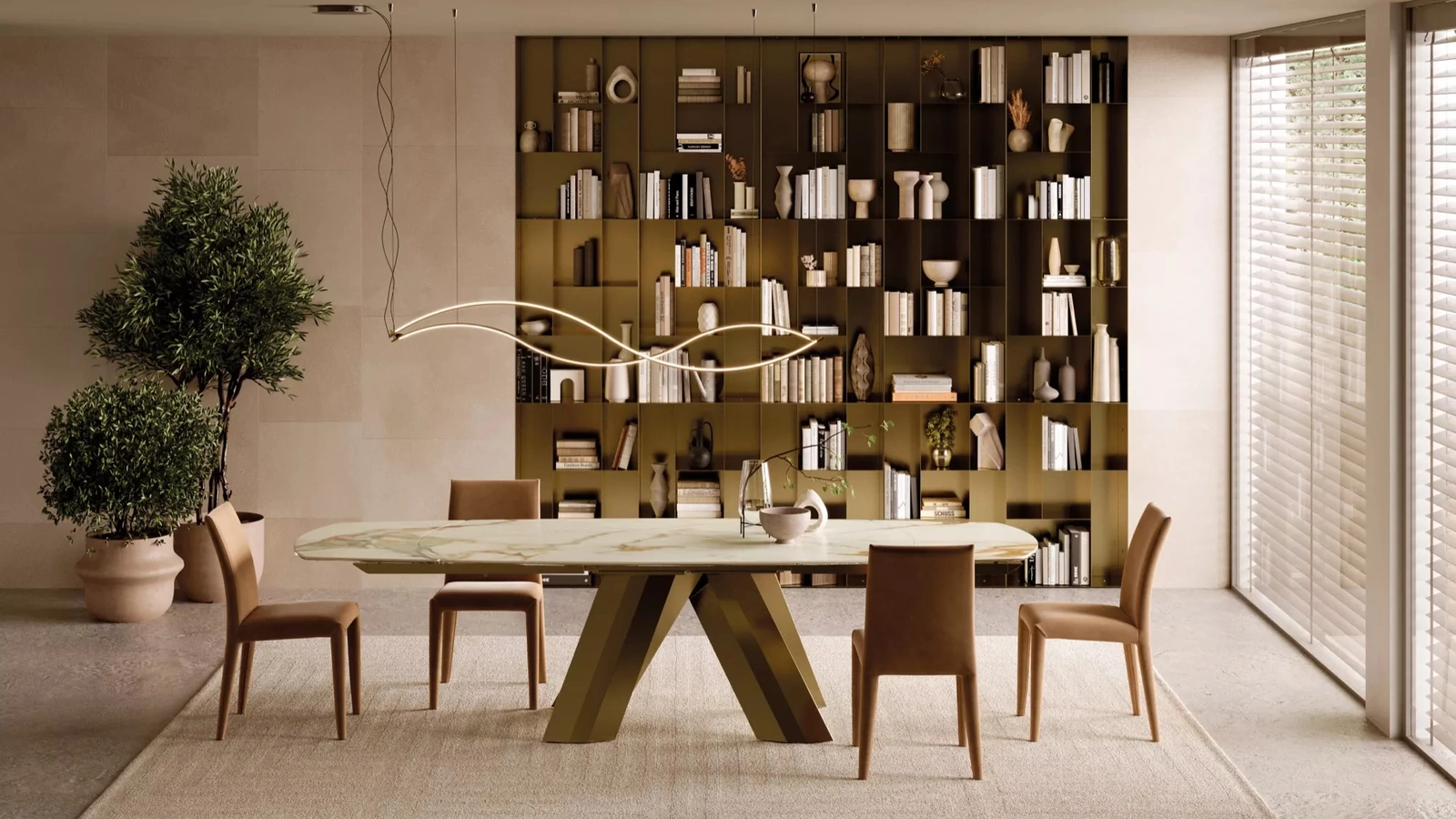 Tavolo allungabile in SuperMarmo Menhir di Bontempi