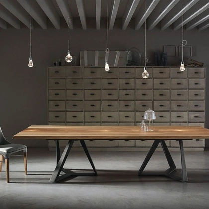 Tavolo Millennium XXL con piano in legno massello di Bontempi