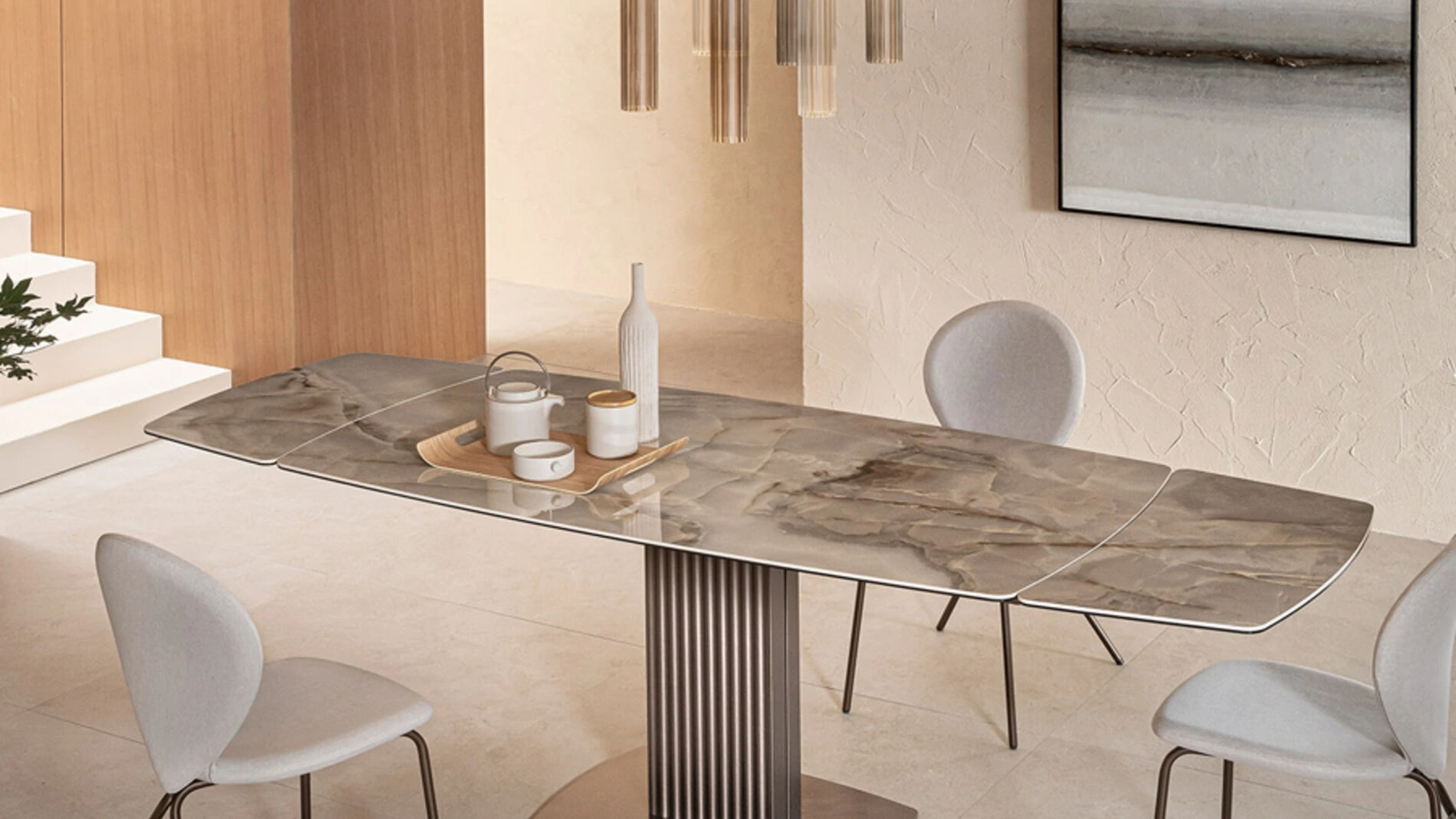 Tavolo allungabile di design Onda di Riflessi