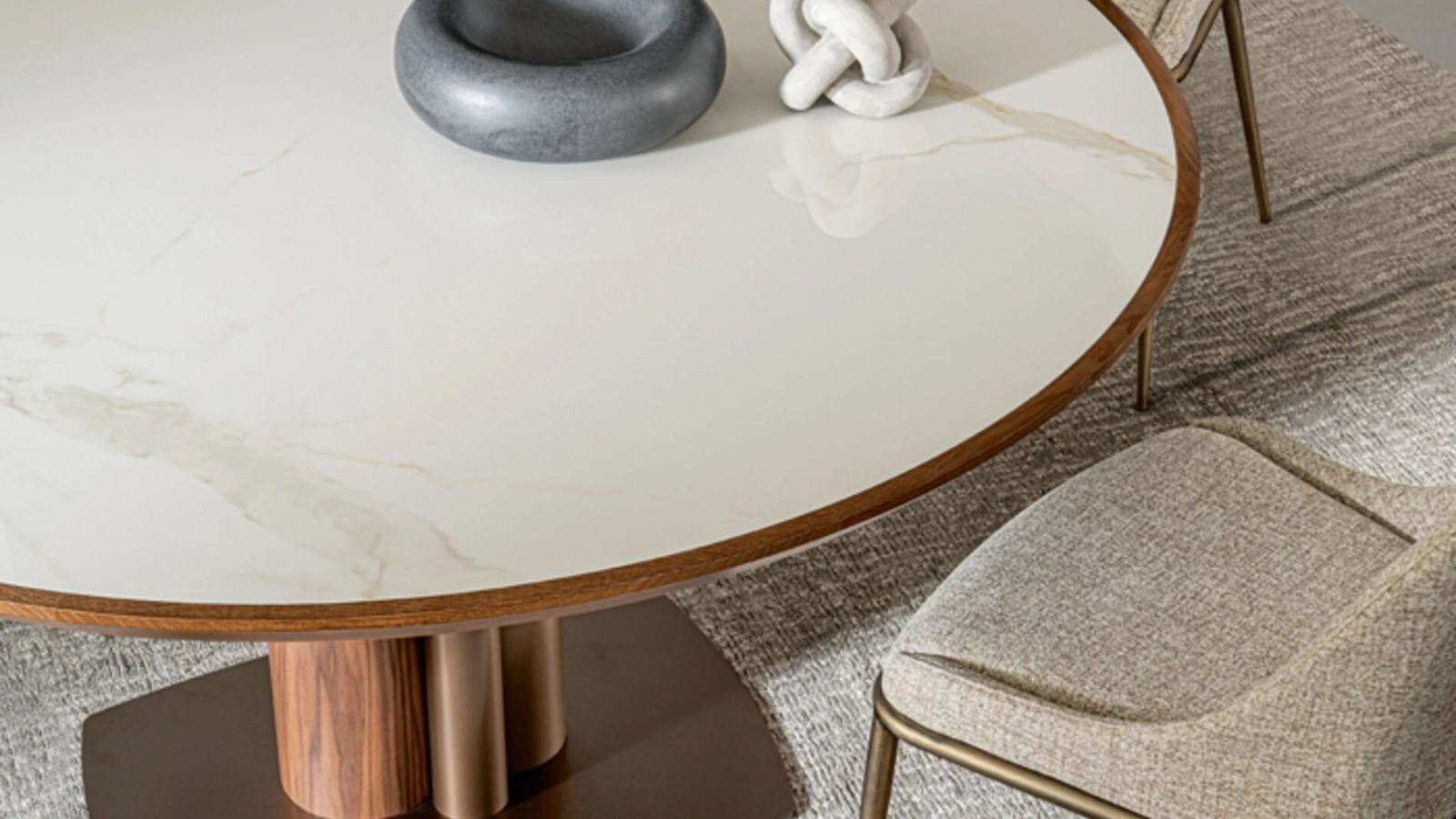 Tavolo Tower in legno e ceramica di Riflessi