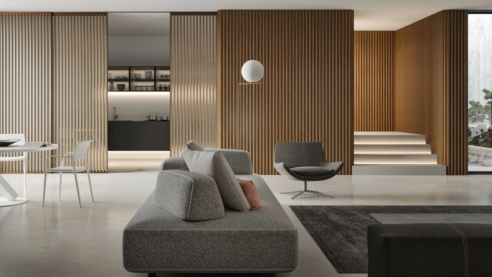 Porta per interni D35 Scorrevole in legno e vetro di RES Italia